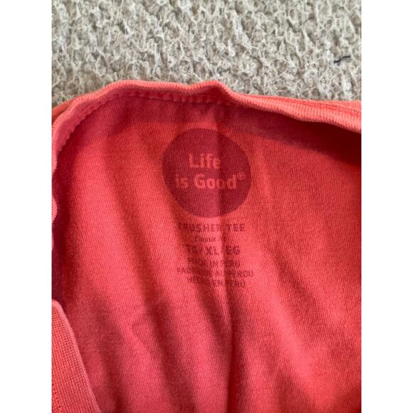 Life is Good Crusher Tee Shirt XL Hammock Summer Crewneck Outdoors Pink Top - Picture 6 of 10